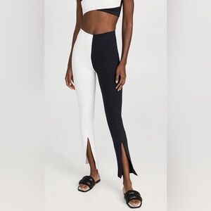 Port de Bras Ponti Leggings Two-Tone Colorblock‎ Slit Flare Pants Sz S